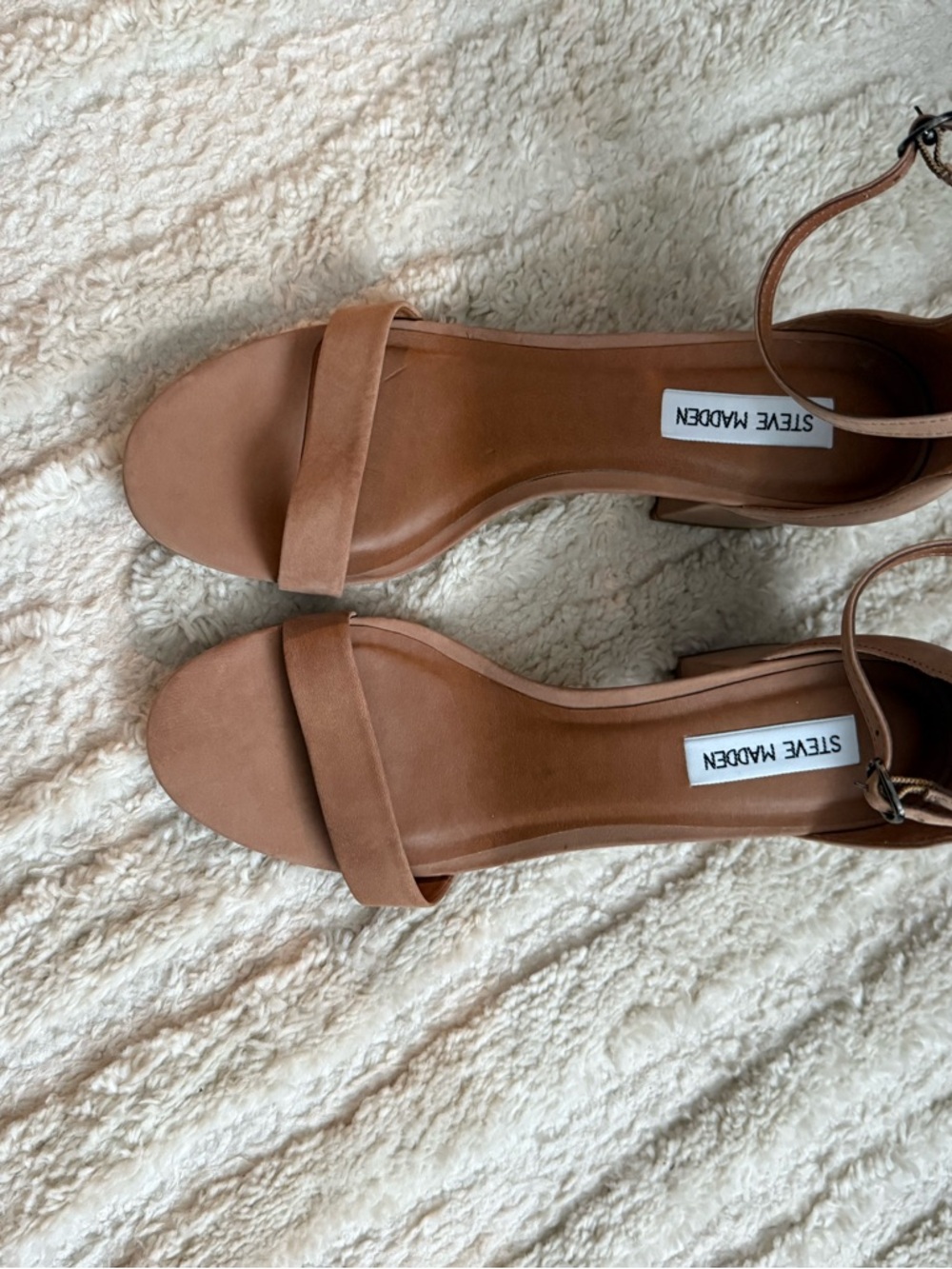 Steve Madden Cognac Strappy Block Heel Sandals